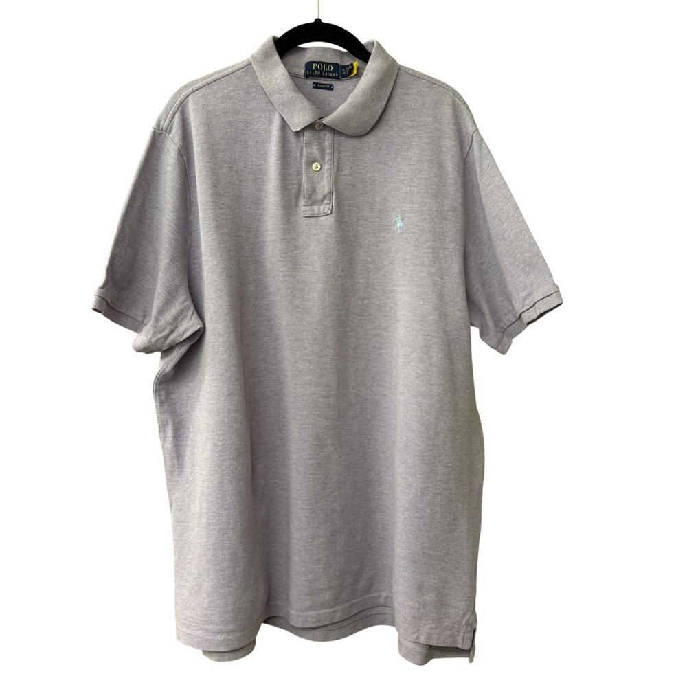Polo Ralph Lauren Mens Classic Fit Short Sleeve Shirt XL Heathered Purple Cotton